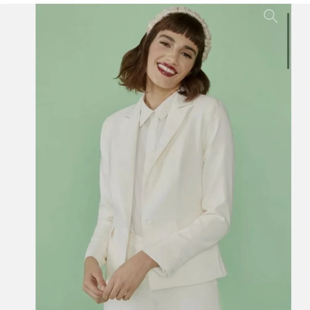 Modcloth Cream Preppy Business Aisle Be There One Button Blazer Jacket Size XS